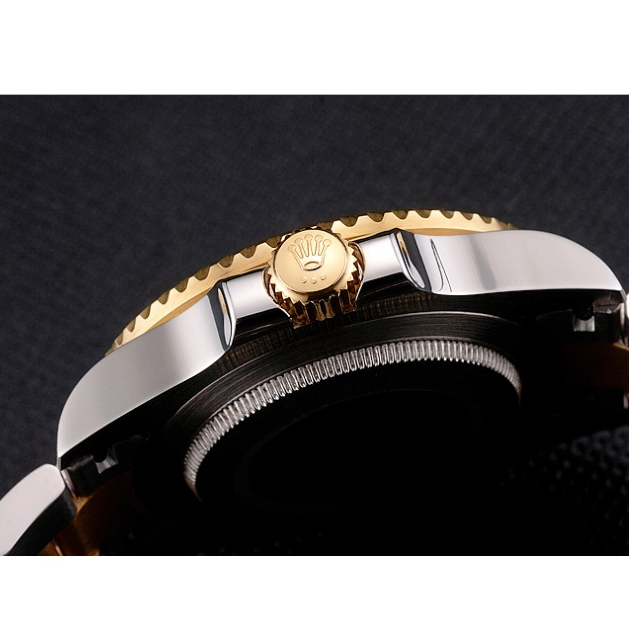 AAA Replica Watches Gold Submariner Black Tone And Steel Two Dial Bezel Swiss Rolex Bracelet 0622